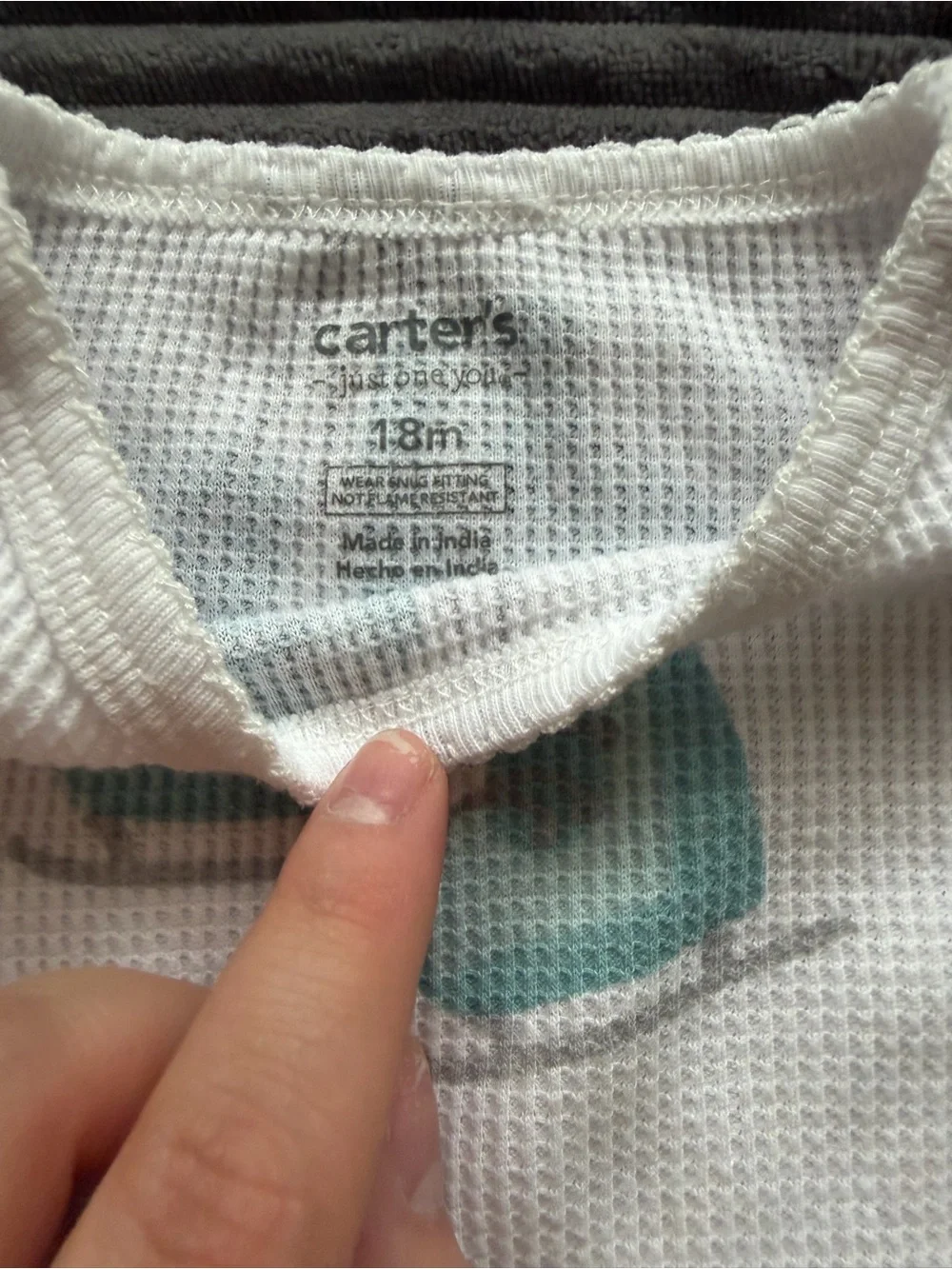 Carter's White Thermal Pajama Set with Pink and Teal Prints